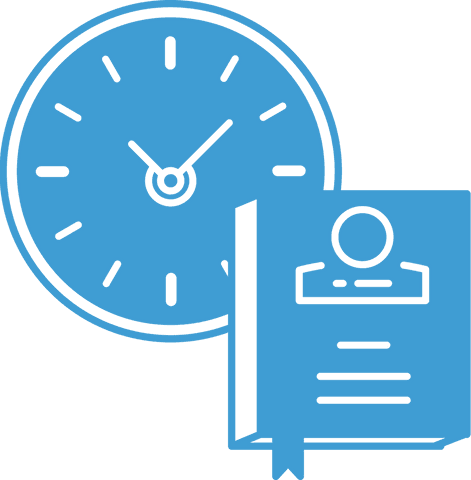 blue clock with document symbol on transparent background - Download Free Stock Videos Pikwizard.com