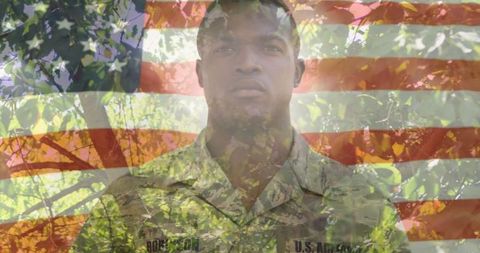 Soldier with American Flag Double Exposure Portrait - Download Free Stock Images Pikwizard.com