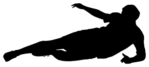 Football player silhouette kicking on transparent background