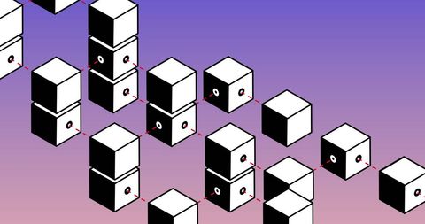 3D Abstract Blockchain Path Over Gradient Background - Download Free Stock Images Pikwizard.com