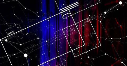 Futuristic abstract network with geometric line structures