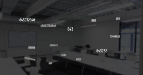 Digital Numbers Floating in Modern Office Space - Download Free Stock Images Pikwizard.com