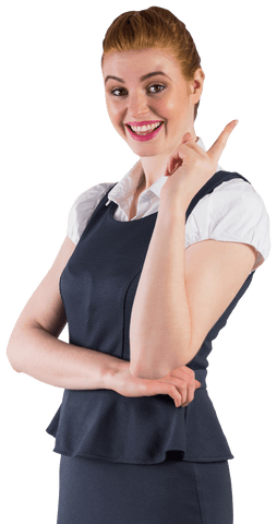 Transparent Background Redhead Businesswoman Pointing with Smile - Download Free Stock Videos Pikwizard.com