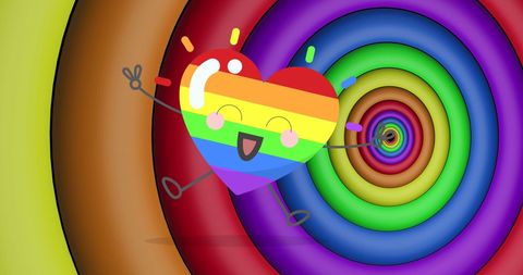 Animated Rainbow Heart Celebrating LGBTQ Pride - Download Free Stock Images Pikwizard.com