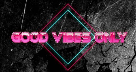 Good Vibes Only Neon Text on Dark Grunge Background - Download Free Stock Images Pikwizard.com