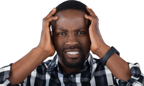 Confused African American Man Holding Head, Transparent Background - Download Free Stock Videos Pikwizard.com