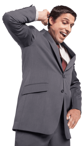 Transparent PNG of Happy Businessman in Suit and Tie Celebrating