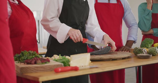 Chef Demonstrating Fish Preparation at Cooking Class - Download Free Stock Images Pikwizard.com