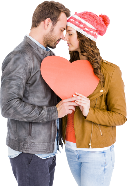 Romantic Couple Holding Big Red Heartshowcase on Memorable Occasion - Download Free Stock Videos Pikwizard.com