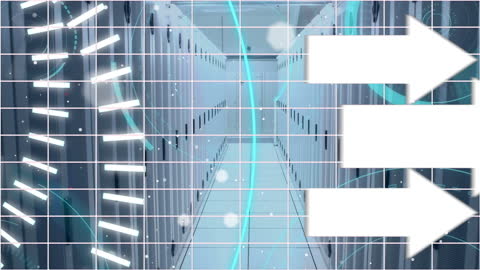 Digital Data Processing in Advanced Server Room Animation