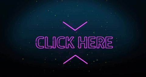 Neon Pink Click Here Call-to-Action on Dark Particle Background