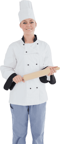 Transparent Chef Holding Rolling Pin Smiling Confidently - Download Free Stock Videos Pikwizard.com