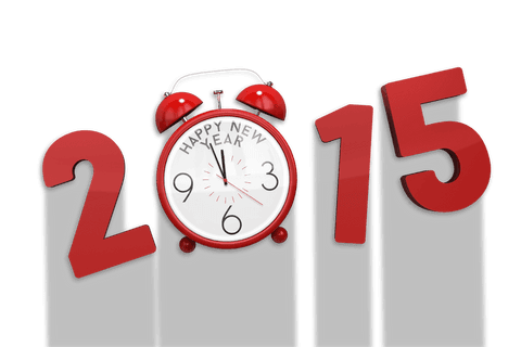 Transparent New Year 2015 Clock Illustration Vector Design - Download Free Stock Videos Pikwizard.com