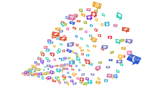 multicolor digital icons flowing on transparent background - Download Free Stock Videos Pikwizard.com