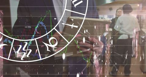 Fusion of Astrology Icons and Business Analytics - Download Free Stock Images Pikwizard.com