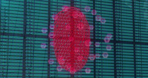 Fingerprint with Digital Data and Interface Icons Overlay - Download Free Stock Images Pikwizard.com