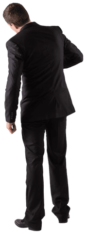 rear view businessman pointing isolated on transparent - Download Free Stock Videos Pikwizard.com