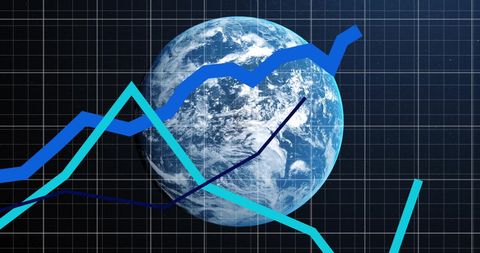 Global Business Growth Trends with Graph Data - Download Free Stock Images Pikwizard.com