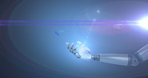Futuristic Robot Arm with Glowing Blue Light Effect - Download Free Stock Images Pikwizard.com