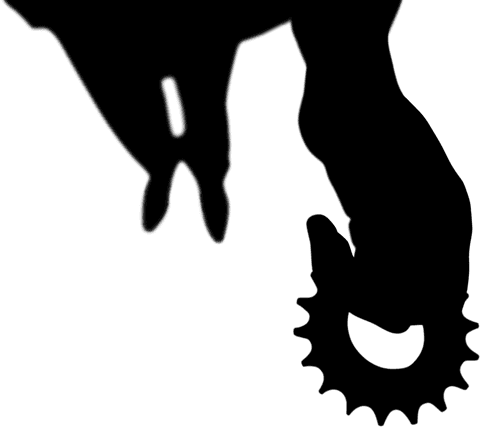 Silhouette of man holding gear transparent background