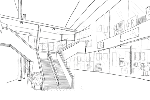 Shopping Mall Layout: Transparent Digital Illustration