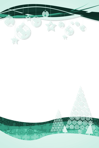 Transparent christmas decorations and trees illustration