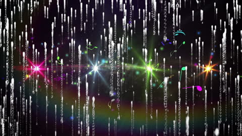 Entertaining Light and Musical Notes Animation on Dark Background