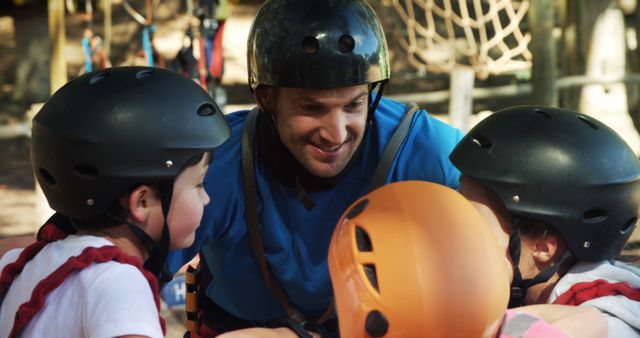 Camp Counselor Motivating Children Before Adventure Challenge - Download Free Stock Images Pikwizard.com