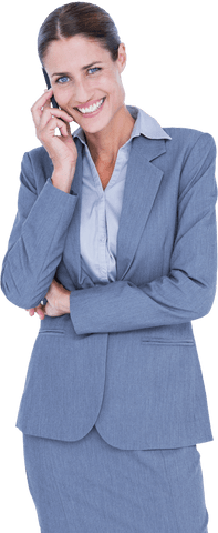 Transparent Background Businesswoman Smiling on Phone