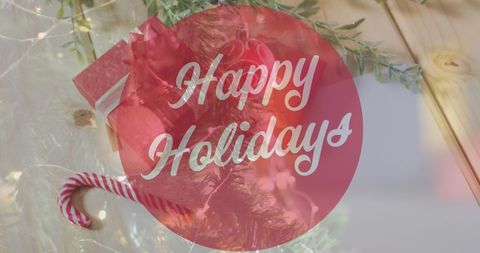 Festive Christmas Baubles and Lights Decor Greeting Card - Download Free Stock Images Pikwizard.com