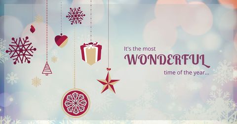festive christmas ornaments with joyful greeting - Download Free Stock Templates Pikwizard.com
