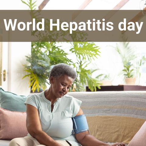 senior woman checking blood pressure on world hepatitis day - Download Free Stock Templates Pikwizard.com
