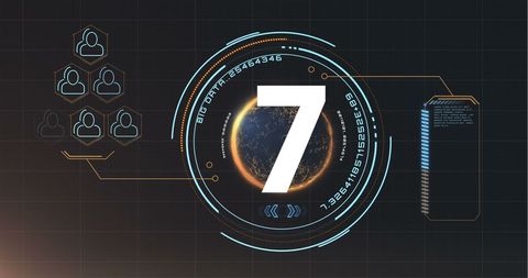 Digital countdown with futuristic connectivity visuals