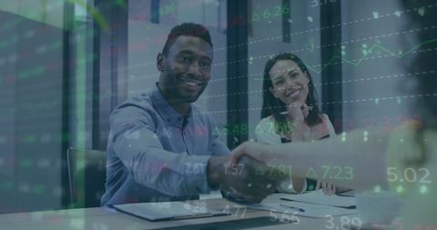business partnership with stock market data - Download Free Stock Images Pikwizard.com