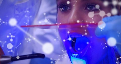 Dental treatment with uv light therapy and molecular overlay