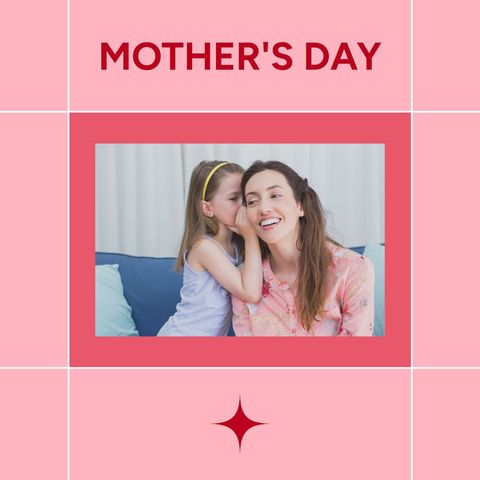 Young Girl Whispering a Secret to Mother for Mother's Day