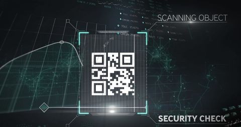 Futuristic QR Code Scan on Digital Display with Data Graphics - Download Free Stock Images Pikwizard.com