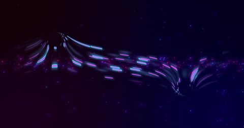 Glowing Light Trails Representing Digital Data Transfer