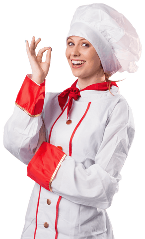 cheerful female chef in crisp uniform on transparent background - Download Free Stock Videos Pikwizard.com