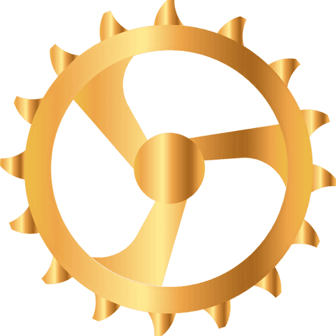 golden gear on transparent background with triangular teeth - Download Free Stock Videos Pikwizard.com