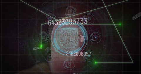 Digital Fingerprint Scanning with Futuristic Interface Overlay - Download Free Stock Images Pikwizard.com