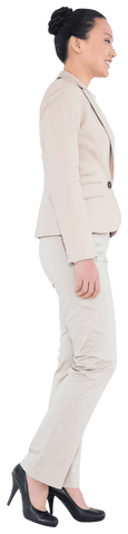 Businesswoman smiling side view transparent background