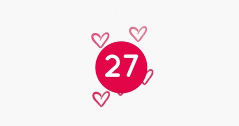 Number 27 with Charming Hearts for Social Media Engagement - Download Free Stock Images Pikwizard.com