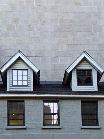 Urban Architecture Windows-Two Dormers on Stone Building