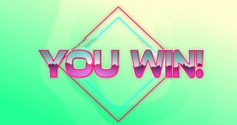 Retro You Win Text on Vibrant Green Background - Download Free Stock Images Pikwizard.com
