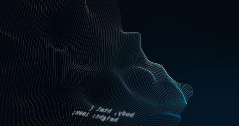 Abstract Digital Waves with White Lines on Dark Background - Download Free Stock Images Pikwizard.com