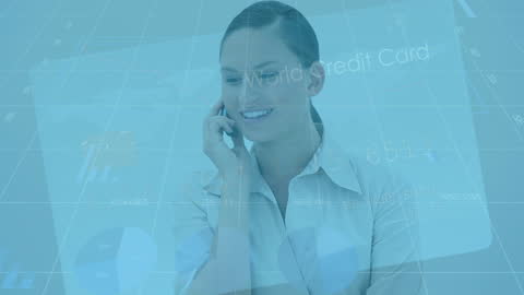Digital Finance Interaction with Businesswoman on Call