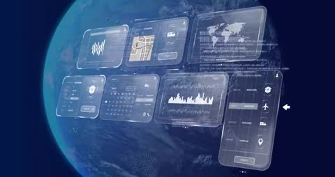 Futuristic Data Innovations Orbiting Earth Visualization