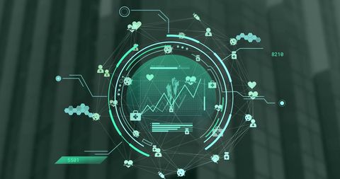 Digital Health Interface with Medical and Data Network Icons - Download Free Stock Images Pikwizard.com