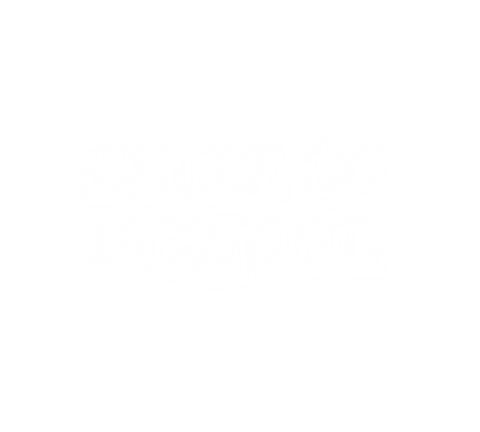 White Back to School Text Art on Transparent Background
